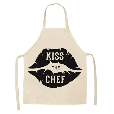 China Modern Household Simplicity Cook Printed Cotton Linen Apron Adult Kitchen Cooking Women's Apron Cleaning Apron Family Kitchen Living Room for sale