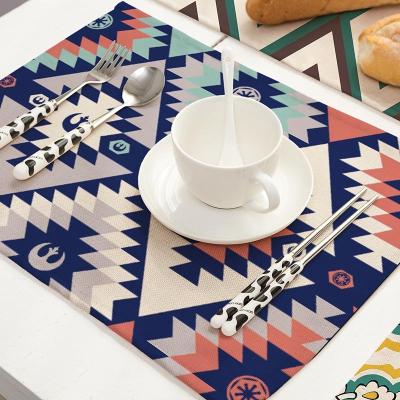 China Other Boho Style Insulation Place Mat Non Slip Coaster For Table Dinner Table Mat Cotton Canvas Pads Home Decor 42*32cm 0010 for sale