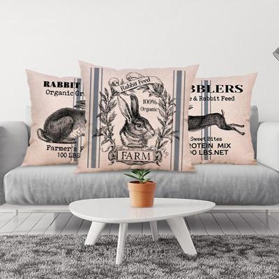 China Printing Tree Decor Pillow 45*45 Sofa Cushions Pillow Cases Home Easter Bunny Pillowcase Cushion Cover Christmas covers KD-0860 for sale