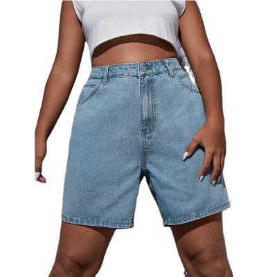 China Plus Size Women's Breathable Jeans Shorts Cheap Price Wholesale In Cotton Basic Simple Style Running All Match Casual Knee Length for sale