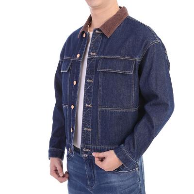 China Classic Spring Autumn Custom Jean Coat Reasonable Prices Fashion Men's Denim Jackets Breathable Classic Dark Blue Indigo Corduroy High Quality for sale