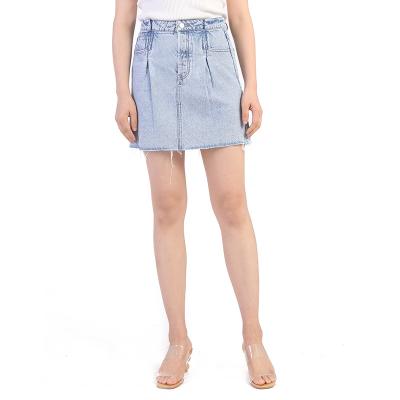 China New Design Women Fashion Mini High Waist Skirt Light Breathable Blue Jeans Skirt for sale