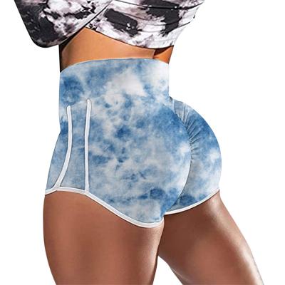 China Summer Women's Shorts Dye Tie Waist Breathable Floral High Waist Casual Sports Ladies Hot Pants for sale