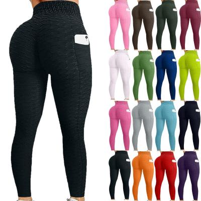 China Y-0010 CHAIV Amazon breathable women's high waist and hip yoga sweatpants plus size yoga pants pocket women's yoga bubble pants for sale