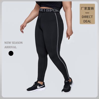 China Y-0043 CHAIV 2022 new big yoga plus size t line breathable pants elastic fitness lifting pants high waist women running hip sports for sale