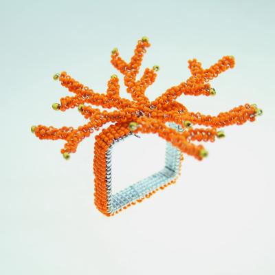 China Sustainable Free Shipping Coral Colored Napkin Rings Style 6 Pcs for sale