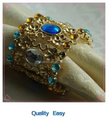 China Viable crystal napkin ring made of alloy wedding crystal napkin holder dia4cm for sale