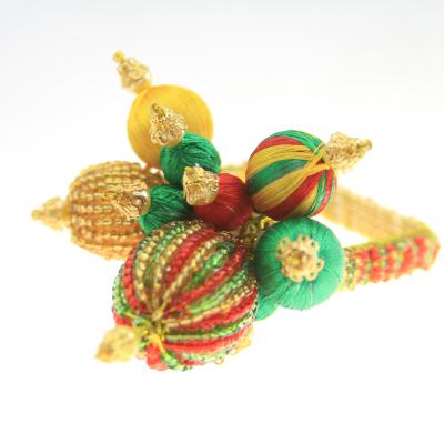 China Sustainable Christmas ball napkin rings with glass beads for wedding table decorums for sale