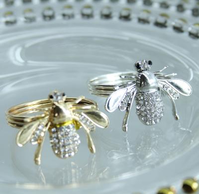 China Viable Gold/Silver Bee Crystal Towel Ring Crystal Napkin Holder 4cm qn19042902 for sale