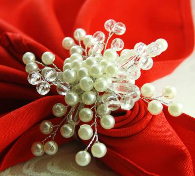 China Good quality cheap loose pearl bling napkin ring viable with high quality for sale