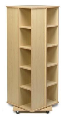 China 4 Sides Books Cabinet Home Display Rack MDF Spinner Storage W50 X D50 X H176cm for sale