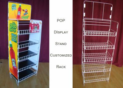 China Customize Size Wire Shelf Display Rack  / Graphic Side POP Wire Display Stand for sale