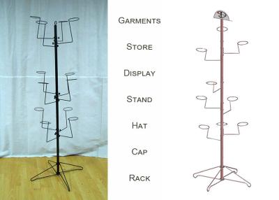 China Multiple Ball Cap Display Rack / Metal Clothing Baseball Cap Display Stand for sale