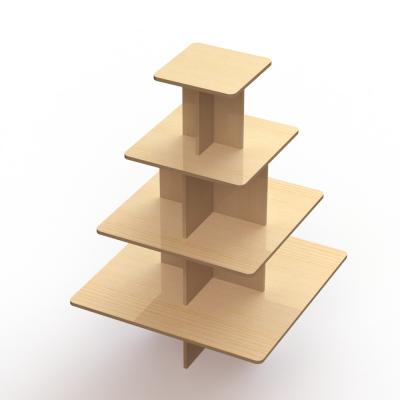 China 4 Square Shelves Retail Display Stands KD Structure MDF Table Display for sale