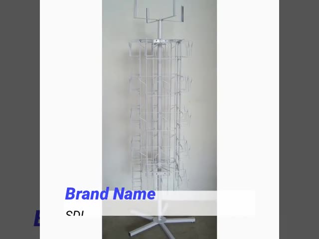 360 Degree Rotation Metal Book Display Stand For DVD 4 Sides Square Shape