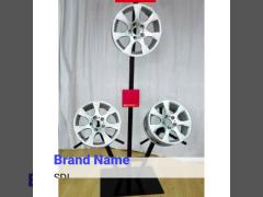 POP Alloy Wheel Metal Auto Parts Display Racks 3 Alloy Wheel Display Stand