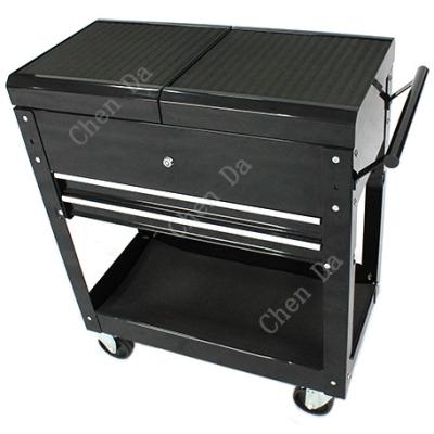 China Steel Mobile Tools 2 Drawers Tool Cart With 2 Shelves for sale