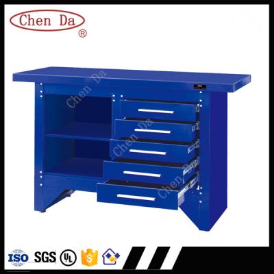 China Industrial iron workbench with 5 drawers for sale