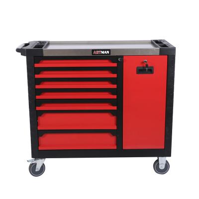 China Plastic Drawer Tool Bag Workshop Tool Trolley With Wheels CD-4107PRO for sale