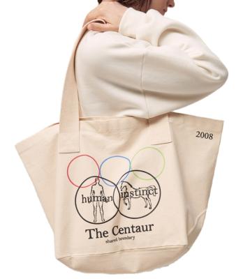 China White Organic Handled Shopping Bag Cotton Tote Bag With Custom Printed Logo for sale