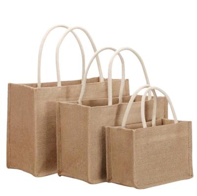 China Large Eco Friendly Natural Eco Friendly Jute Bag OEM Customized Printing Tote Bag With Inner Lamination for sale