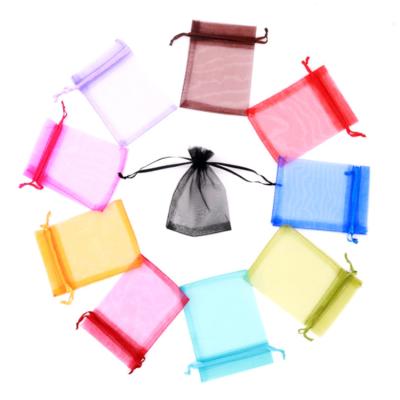 China Customized Recycled Mini String Eco Pattern Small See Through Organza Bag With Bags Wedding Gifts for sale