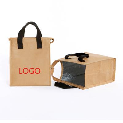 China Lightweight Tyvek Light Tyvek Lunch Cooler Eco-friendly Thin Waterproof Thermal Bag Foldable Insulated Paper Bag for sale