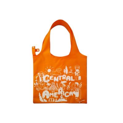 China Fashionable Eco Friendly Recycled Pet Bottle Reusable Polyester RPET Foldable Shopping Bag for sale