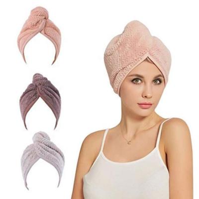 China Other Custom SPA Women's Super Absorbent Soft Quick Dry Soft Magic Towel With Buttons Twist Wrap Microfiber Hair Towel for sale