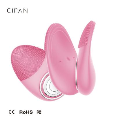 China Whitening Beauty Skin Care Food Grade Silicone IPX7 Waterproof Electric Face Cleaning Brush for sale