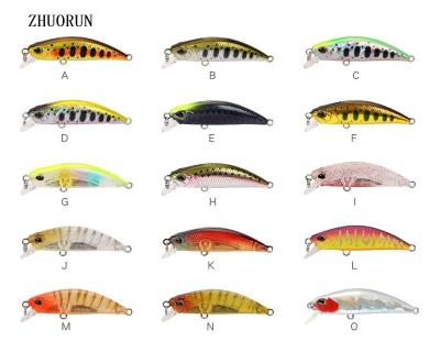 China ZHUORUN 50mm Colors 5g 15 Colors 5g 15 ABS Minnow Trout Bait Plastic Saltwater Artificial Freshwater Trout Slow Sinking Hard Lures for sale