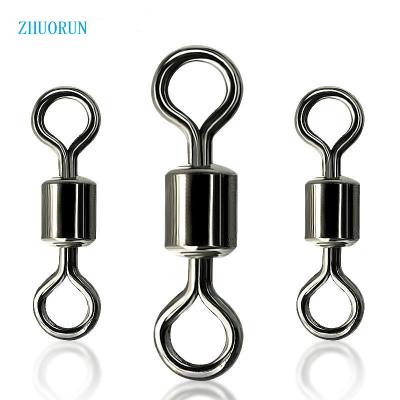 China ZHUORUN Carbon Steel Tackle Accessory Us Swivels Rolling Swivel Fishing Swivel With Nickel Surface for sale