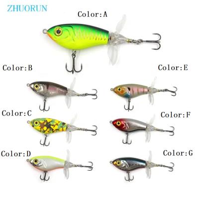 China ABS ZHUORUN 9g/80mm Plastic Hard Bait 65mm 16g Jert Bait Top Water Casting Long Floating 3d Fishing Eyes Aircraft Dual Propeller Noise Lure for sale