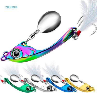 China High Quality Metal Casting 9-17g Alloy Spoon Vib Bass Fishing Artificial Lure Metal Lure Bait Tackle ZHUORUN 2023 New for sale