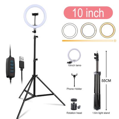 China Mini Junnx Professional Manufacturer Led Selfie Ring Light 10 Inch Living 26Cm RGB RingLight with 1.6M Tripod Stand for sale