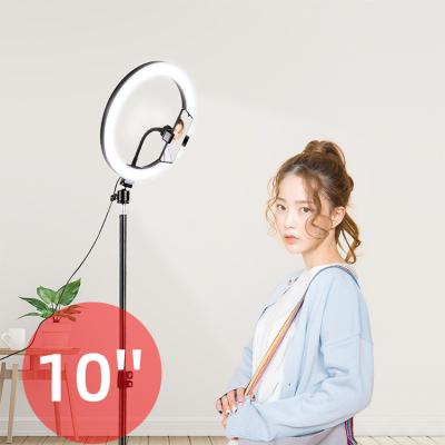 China Mini Junnx Dropshipping 10 inch Led Selfie Ring Light 3200-5200k USB 26cm Fill Lighting 1.6M Tripod Phone Holder For Yutube Live for sale