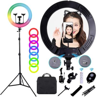 China Aluminum Alloy+ABS+PC Y7 288 LED RGB Ring Light Tripod 26 Colors Visual Light for Youtube Tik Tok Photography Remote Lamp 18inch Ring Light for sale