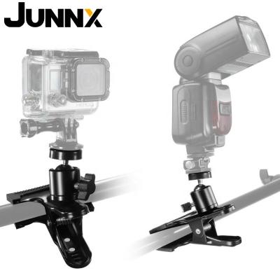 China Customization Accepted New Junnx Camera Holding Clip Mount Clamp Multifunction Clamp Mount Ball Head 1/4 Screw For Instant Light Stand for sale