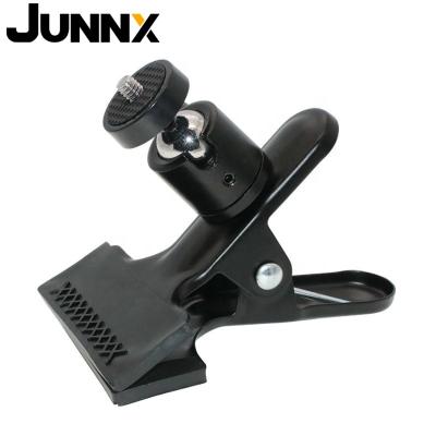 China Customization accepted Junnx quality universal photo studio props instant light stand multifunctional clip clamp bracket mount with screw ball head for sale