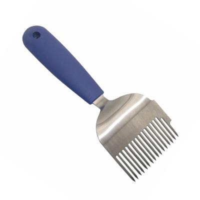 China Cultivate Blue Handle Rubber Handle Uncorking Fork for sale