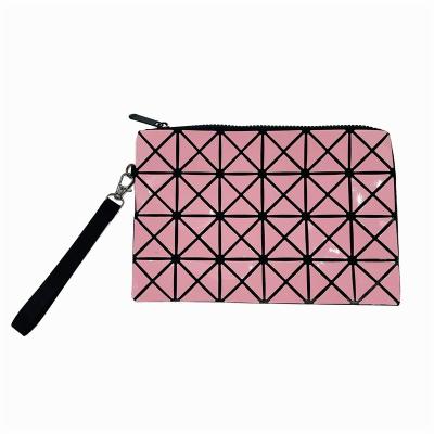 China Bling Glitter Geometric Pouch Bag Pink Yuhong Makeup Organizer Girls Cosmetic PVC PVC Bag for sale