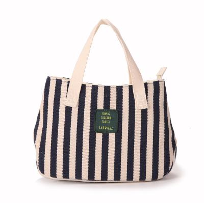 China Yuhong Wholesale Cotton Canvas Fashion Lady Zipper Handled Shopping Bag With Handle Cheap Price High Quality Cotton Reusable Soft Bag for sale