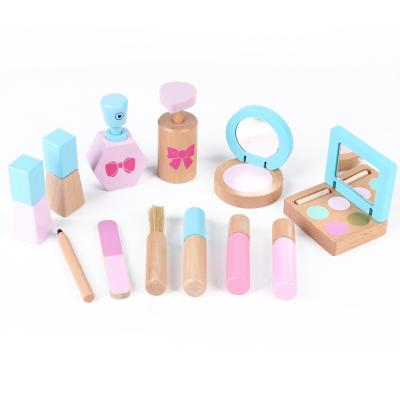 China DIY Toy Set Bag Educational Wooden Cosmetic Education Learning Toys Toddler Role Playing Christmas Birthday Gift For Kids for sale