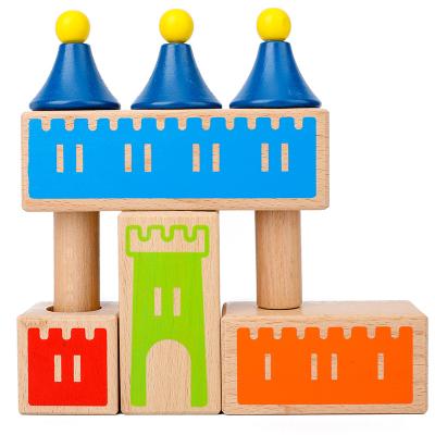 China Early Education Wooden Education Learning Changeable Castle Stacking Blocks Toys Birthday Christmas Gifts For Kids Children Special Adults for sale