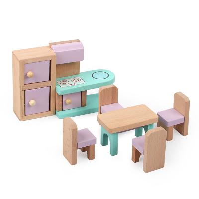 China Wooden Early Education Kitchen Learning Small Furniture Toys Role Play Birthday Christmas Gifts For Children Special Adults for sale