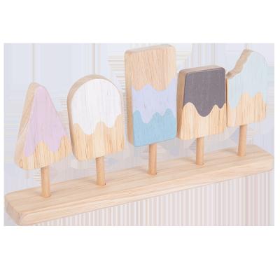 China High Quality Wooden Role Play Early Education Preschool Ice Cream and Popsicle Set Food Toys Gifts for Kids for sale