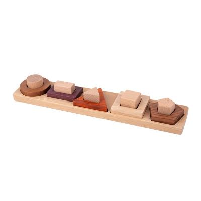 China Children's Learing Toys Geometrically Assorted Wooden Sleeve Education Blocks Toys Puzzle Enlightenment For Special Children And Adults for sale