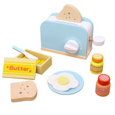 China Role Playing Solid Wood Wooden Bread Maker Set Preschool Toys Kitchen Tableware Life Skills Gifts Birthday Christmas Gifts for Kids for sale