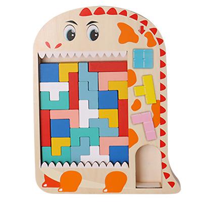 China Hand-eye Wooden Animal Tetris Coordination Blocks DIY Toys Education Learning Shape Matching Game Christmas Birthday Gift For Kids for sale