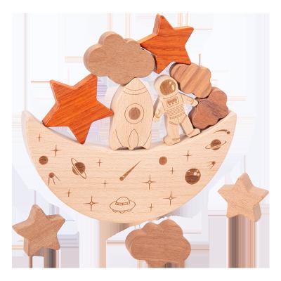 China Wooden Early Education Learning Moon Balance Block Game Birthday Christmas Gifts For Kids Children Special Adults for sale